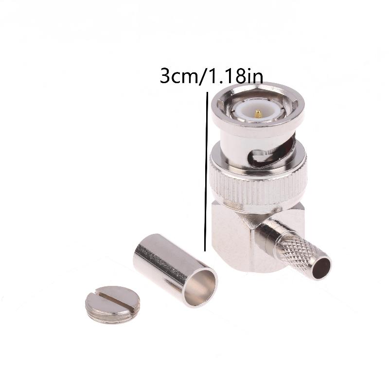 90 Degree BNC Male Right Angle RF Connector Crimp 50ohm RF Connector Adapter For RG58 RG142 RG400 RG223 LMR195 Coaxial Cable