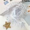 1Roll Handmade Gift Wrapping Lace DIY Pleated Delicate Double Layered Clothing Embellishment Organza Shine Sequined 4.5CM