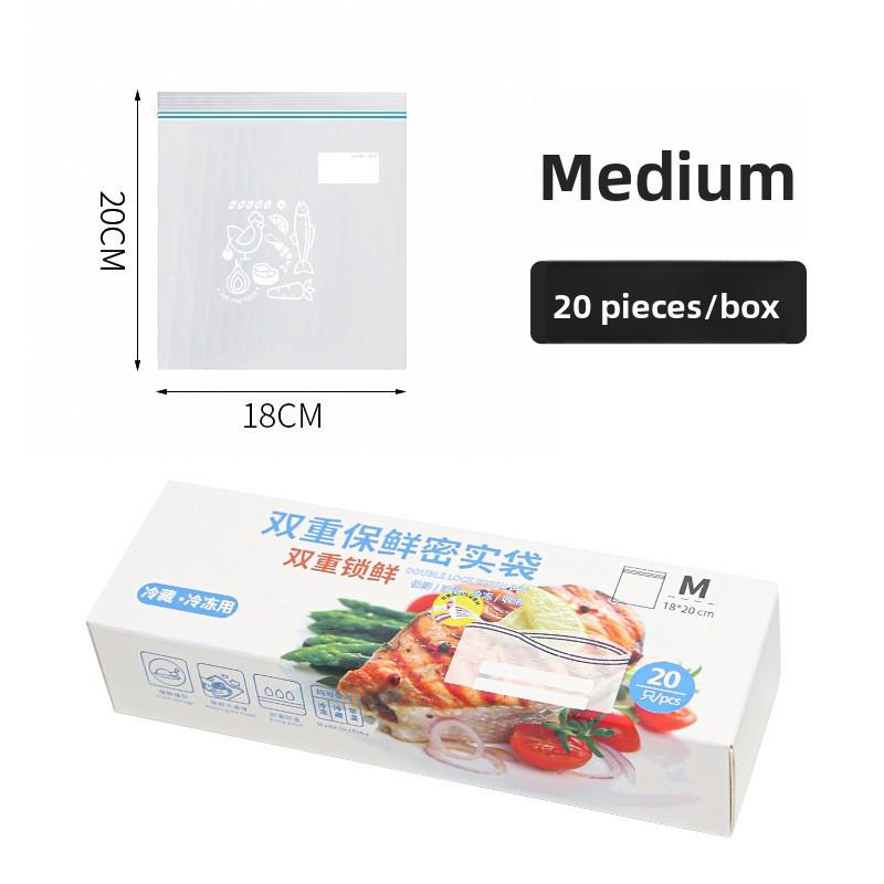 Fresh-keeping Bag Food - Household Thickened Food-grade Sealed Double-strand Sealing Bag - Food Portioning Bag - Refrigerator Freezing