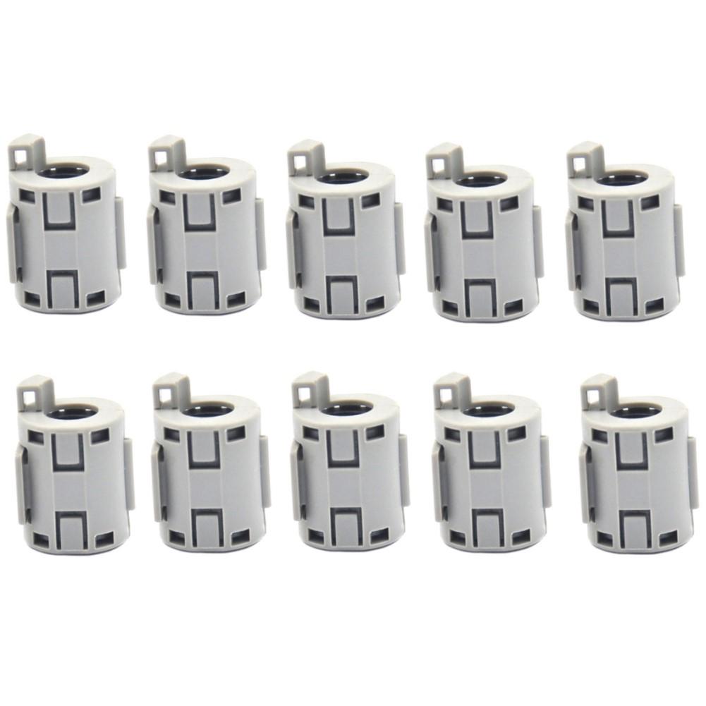 10pcs Ferrite Ring Core Black Clip-On Ferrite Core Noise Suppressor Cable Clamp 7mm Reduce Electromagnetic Interference