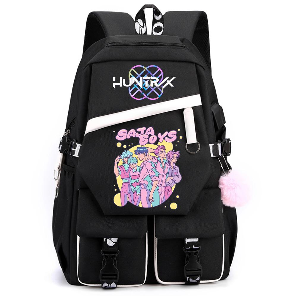 Anime K-pop Demon Hunters Tryckt Ryggsäck med Stor Kapacitet för Tonåring Student Flicka Pojke Tillbaka Till Skolan Bokväska Kvinnor Vattentät Resväska Barn Gåva
