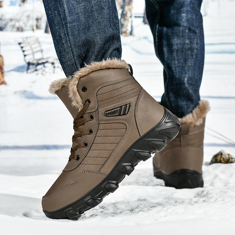 Männer stiefel 2024 neue Winter Hausschuhe Warme Männer Schuhe Wasserdicht Rutschfeste Plüsch Turnschuhe Männlichen tenis schuhe Stiefel Männer Turnschuhe winter