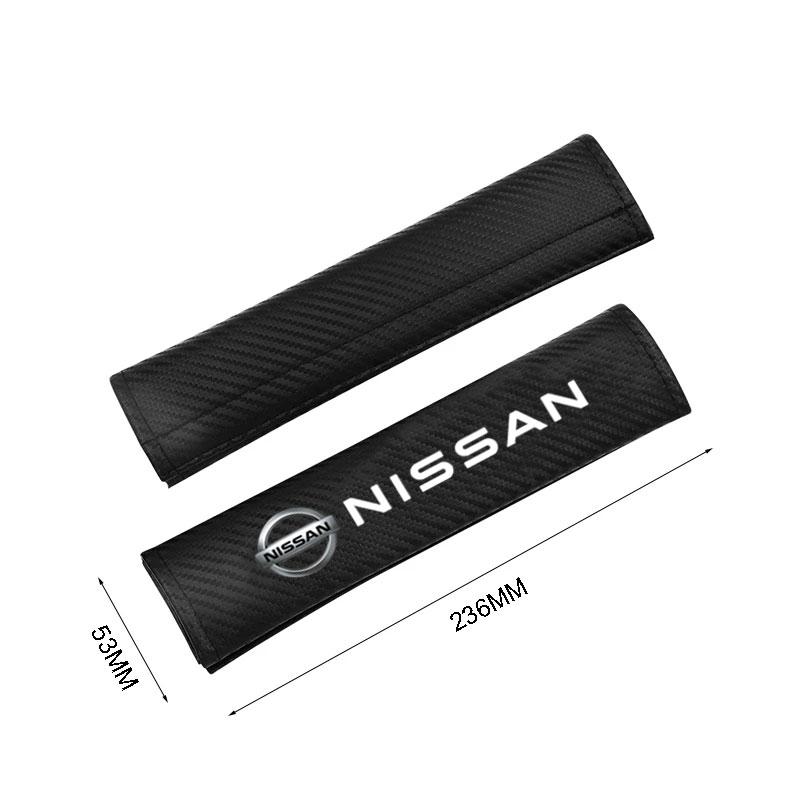 Carbon Fiber Car Seat Belt Shoulder Pad For Nissan Sentra Serena Maxima Versa Juke Micra Rogue Tiida X-trail Nismo Accessories
