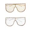 Fashion Eyeglasses with Rhinestones Colorful Sunglasses Hollow Eyeglasses Alloy Texture Suitable for Festivals and Shows