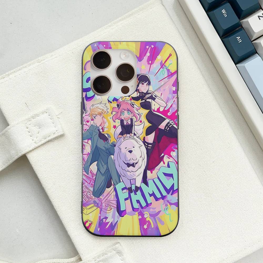 Classic Anime Spy X Family Luxury Ripple Shockproof Phone Case For IPhone 17 Air 16 15 14 13 12 11 Pro Max Plus Pro