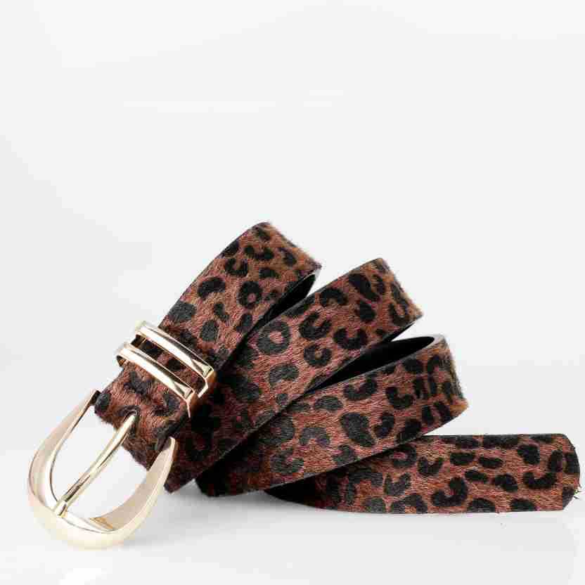 Elegant Metal Buckle Retro Women's Belt Leopard Print PU Leather Waistband Belts All-match Matching Jeans, Dresses & Casual Wear