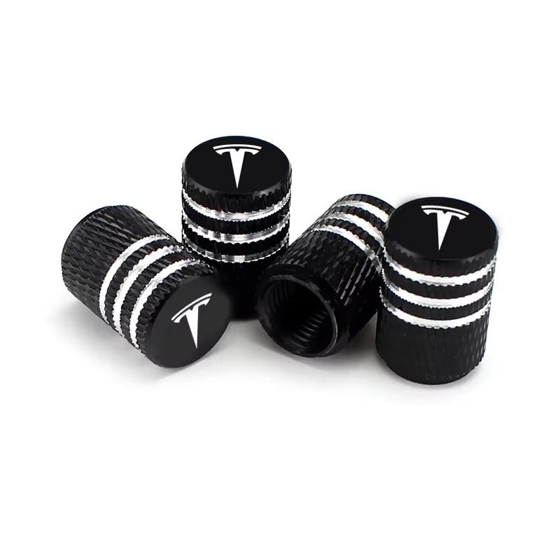 

4Pcs Car Tire Valve Stems Cap Aluminum Tire Wheel Stem Air Valve Cap For Tesla model 3 model X Y S Roadster
