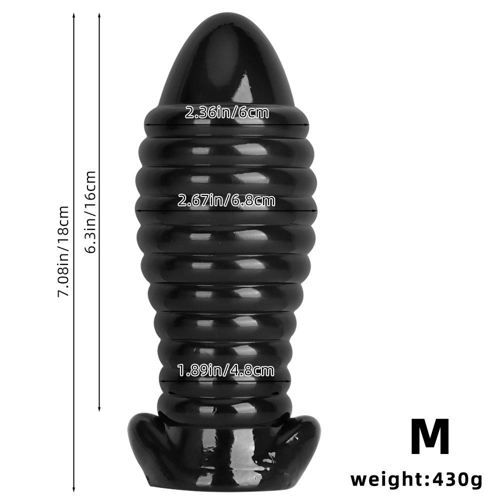 Extra Large Threaded Butt Plug Anal Black PVC Dildo Masturbator Big Dick Sex Toys Fisting Gay BDSM 18+