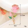 New 3D Rose Flower Alloy Phone Case Charm with Rhinestone Droplet.