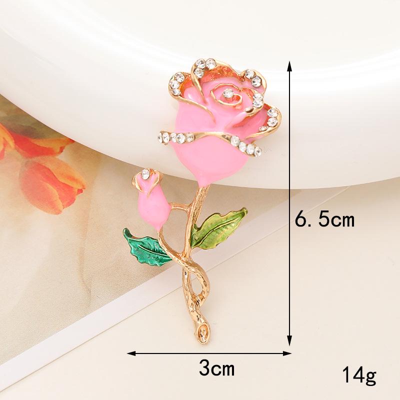 New 3D Rose Flower Alloy Phone Case Charm with Rhinestone Droplet.