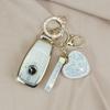 Key Fob Cover with Diamond Keychain for Mercedes Benz Women Car Key Shell Compatible with Benz 2017- E-Class 2018- S-Class - A-Class C-Class G-Class