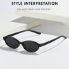 Retro Oval Frame Sunglasses Fashion Personalized Trendy Small Frame Sunglasses Punk Cat Eyes Sunshade Sun Protection Glasses