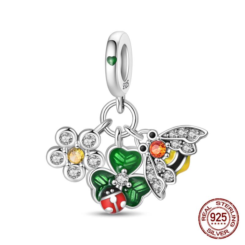 New 100% 925 Silver Pumpkin Car Princess & Cactus Pendant Fit 925 Bracelet Jewelry Making Women Gift