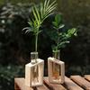 Test Tube Glass Vase Plant Propagation Station Hydroponic Vases for Plants with Wooden Stand Terrarium Office Home Desktop Decor