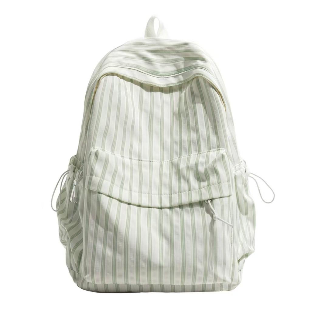 Zaino scolastico nuovo stile giapponese piccolo fresco semplice zaino a righe grande capacità zaino per studenti universitari zaino doppio per tempo libero e viaggi