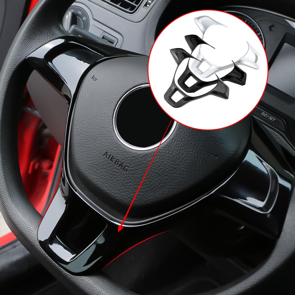 ABS Car Inner Steering Wheel Sequins Cover Trim for Volkswagen VW Golf 7 Mk6 Tiguan MK2 Polo T-Cross T-Roc Touran Jetta 2017-2019