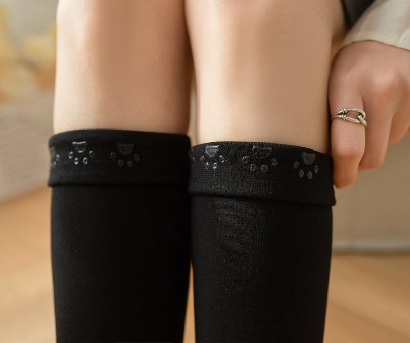Silicone Non-Slip Knee Socks Solid Color Korean Jk Japanese Stockings Children Spring And Autumn Tall Black Stockings Thigh Socks