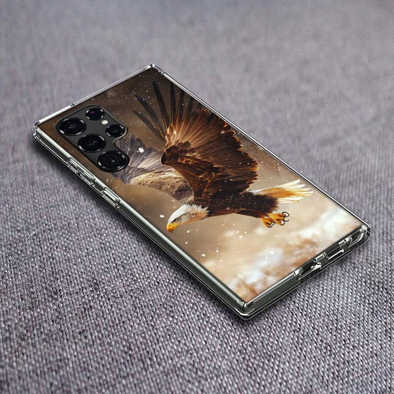 Soaring Eagle Hunting Phone Case For Samsung Galaxy S24 S23 S21 S20 FE S22 S26 Ultra S25 Edge S10 Plus Cover Clear TPU Capa Shel
