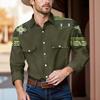 Men'S Fashionable Lapel And Shoulder Length Long Sleeved Casual Top