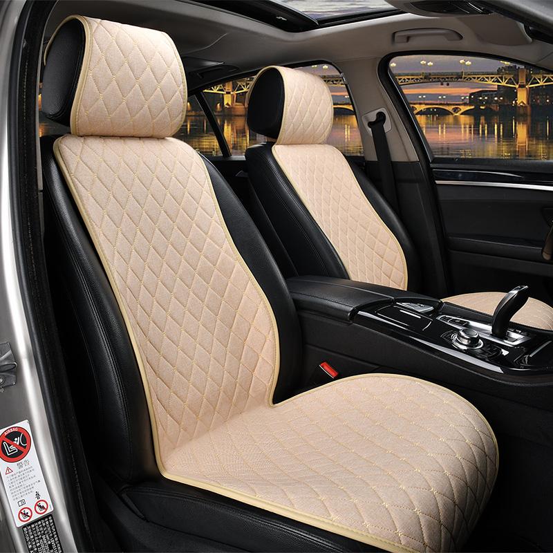

Передний чехол на автомобильное сиденье со спинкой Универсальная дышащая льняная подушка сиденья Защитный коврик Накладка Автоматическое сиденье Внутренняя подгонка