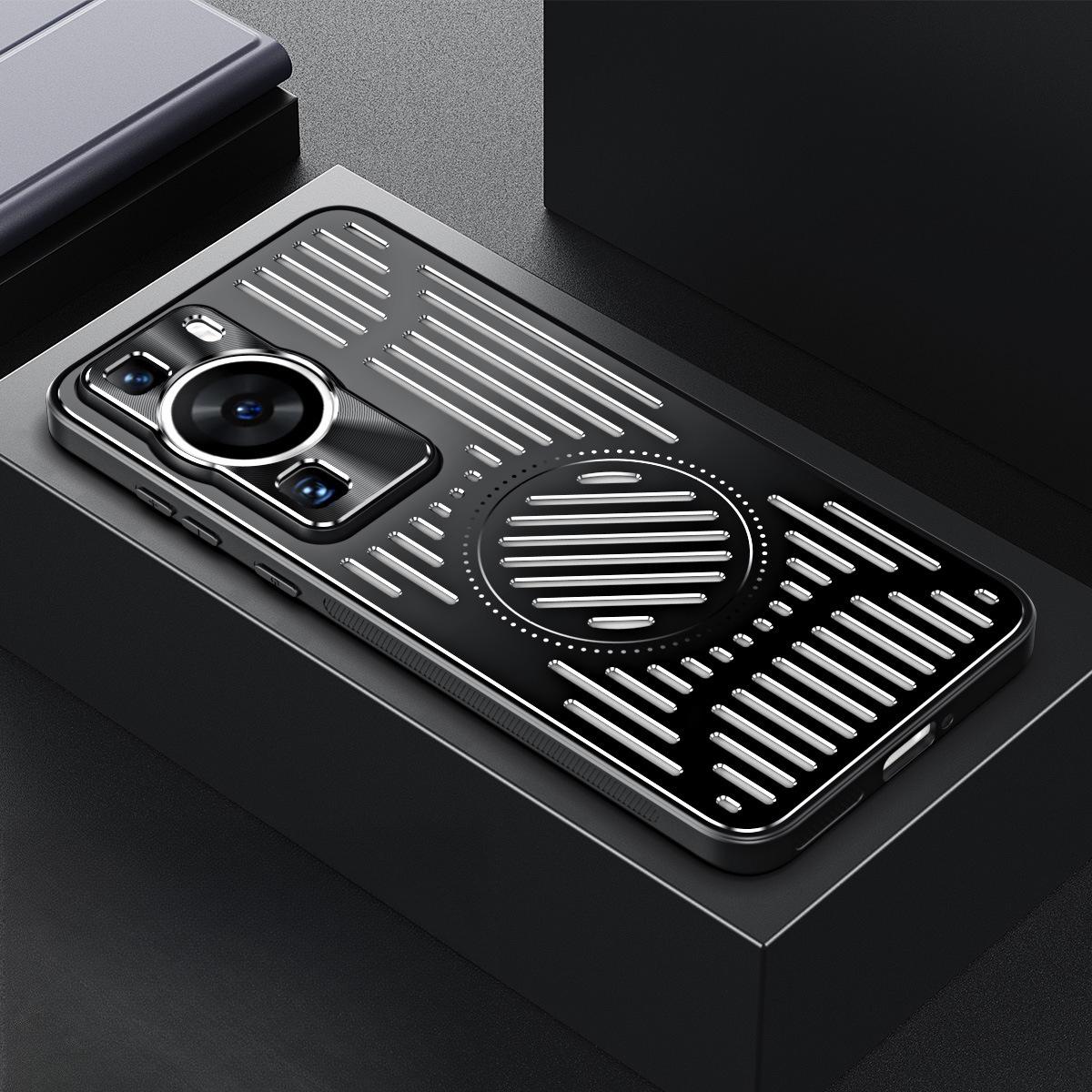 

Чехол для телефона Magic7 Металлический с теплоотводом Huawei Mate60PRO Магнитный защитный чехол для автомобиля Pura70pro Mate70pro+ чёрный