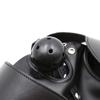 Ifukens Full Head PU Leather with Gag and Bondage Kinky Fetish SM Full Head Adult Black Full Head Mask Black Ball Leather Mask Mask, Ball, Mask, Mask,