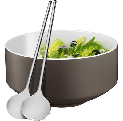 Moto Salad Bowls, 3 Pieces Satin Lava Grey (06.5606.9450)