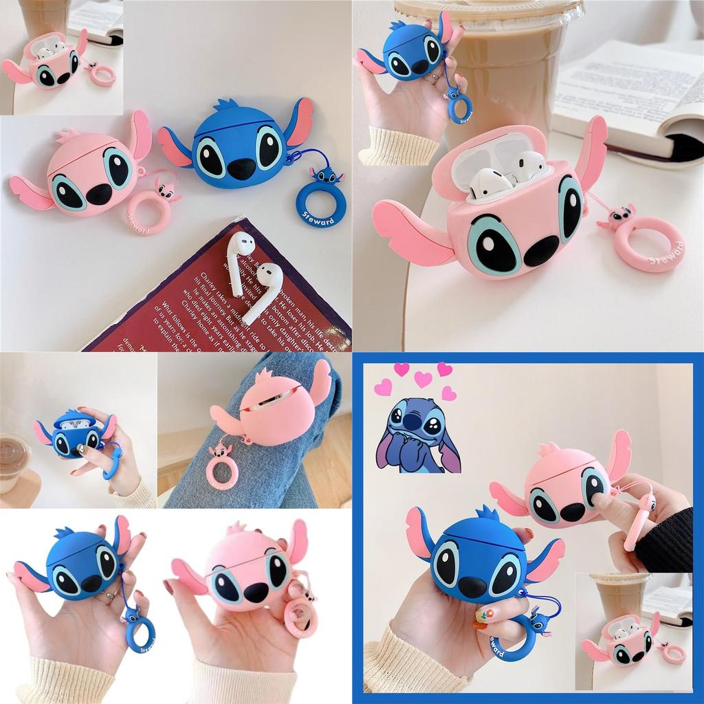 Cute Cartoon Stitch Airpods Pro2 Case Soft Silicone Protective Cover For Apple Bluetooth Earphones Adorable Shell For Women