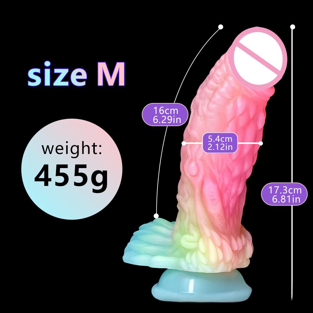 New Candy Coloured Fluorescent Shaped Dildo Soft Vagina Anal Plug Sex Toys Male and Female Toy Products