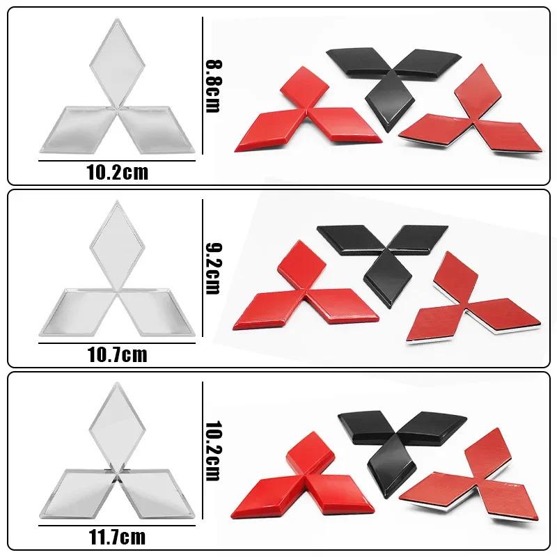 1Pc Car Front Hood Emblem For Mitsubishi Outlander Lancer 9 10 Pajero L200 EX ASX Creative Rear Boot Trunk Logo Auto Accessories