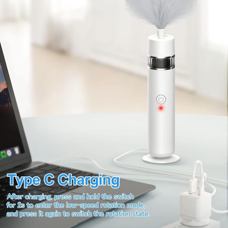 Electric Spin Feather Duster Brush Adjustable 360° Sofa Cleaning Duster Feather Household Cleaing Brush Clean Dust Rotating Tool