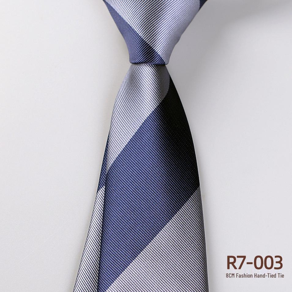 Versatile Retro Striped Tie for Men - Hand-Knotted British Korean Style In Brown, Green, and Blue for Business and Formal Wear.