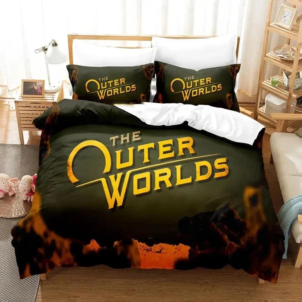 3D Print Game Outer Worlds Bedding Set Duvet Cover Bed Set Quilt Cover Pillowcase Comforter King Queen Size Boys Adult Bedding