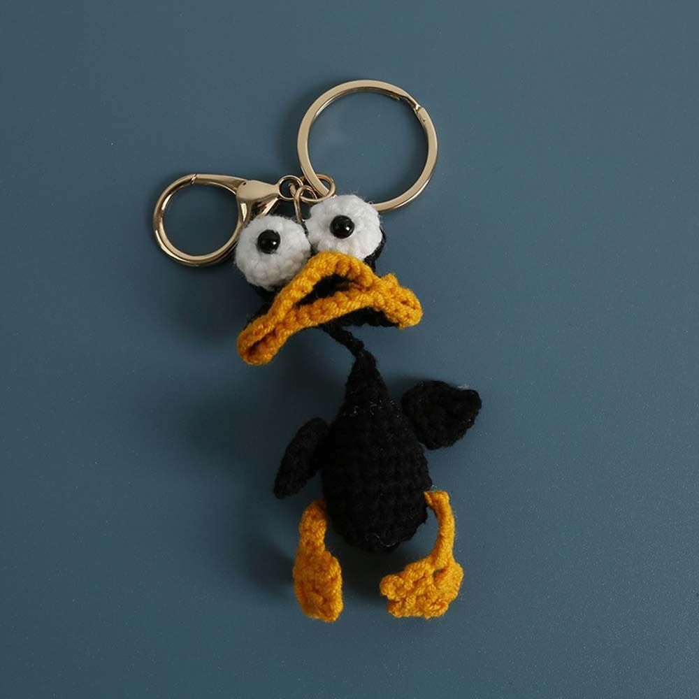 Cute Cartoon Crochet Keychains Funny Knitting Keyring Fashion Duck Doll Pendant Backpack