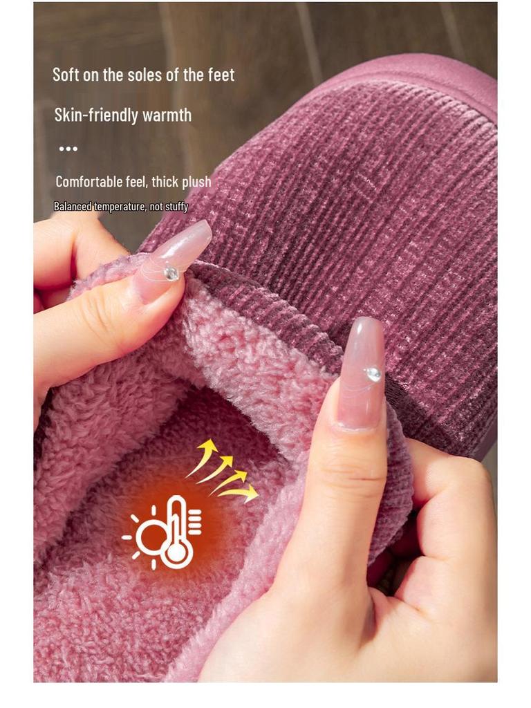 2025 Winter Furry Cotton Slippers for Women & Men – Indoor Non-Slip, Thick Sole, Warm Comfort Shoes