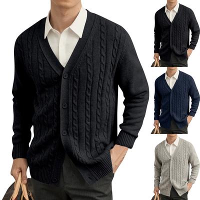 Men's Knitted Sweater Jacket Men's Fashionable Loose Casual Cardigan Outerwear