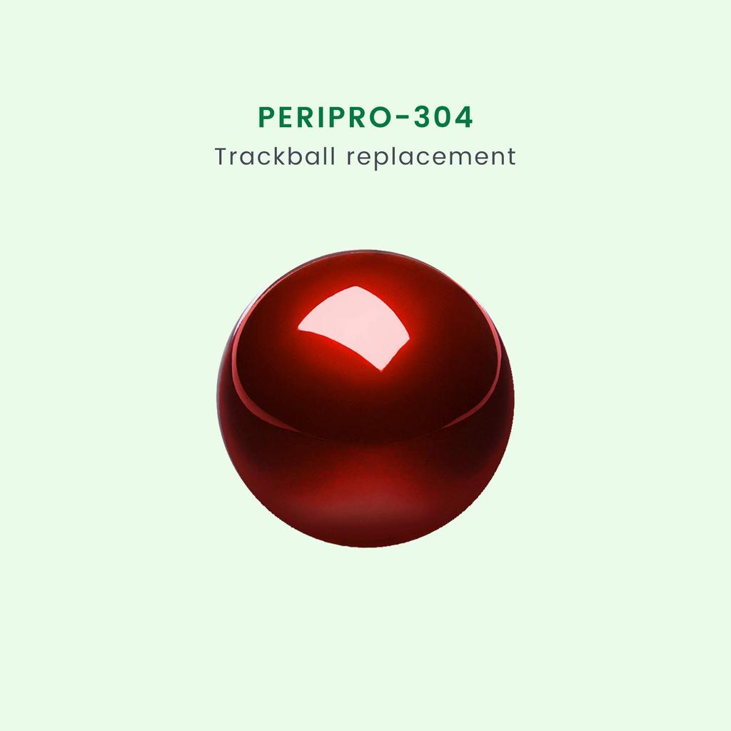 Perix PERIPRO-304 55mm Trackball, Glossy Finish, Red, Compatible with Other Manufacturers' 55mm Trackball Mice [Official Warranty] (Replacement