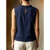 Women's Loose Slimming Round Neck Sleeveless Blouse Casual Solid Fashion Summer Top