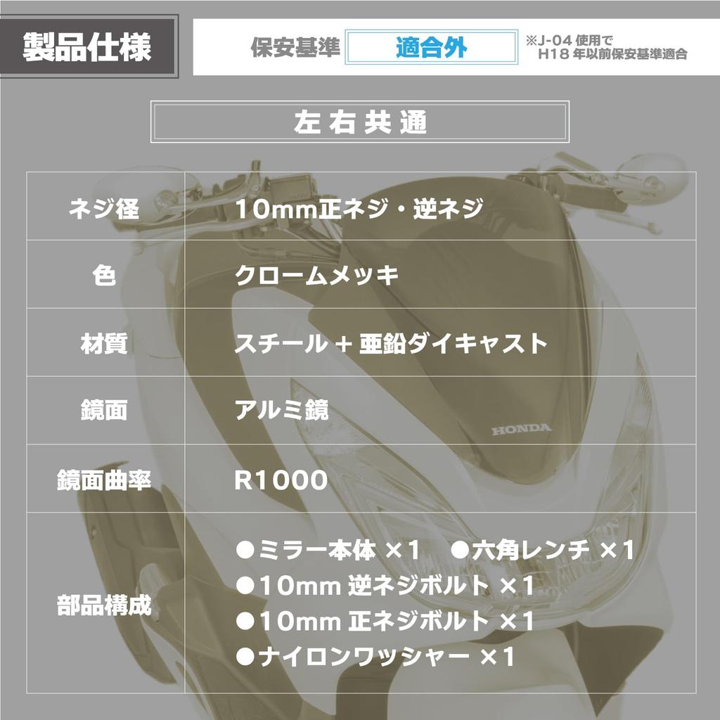 Tanax Napoleon Baren Classic Chrome Left and Includes 10mm Right and Left Thread Mirror, Plated, Right, Bolts, APB-10