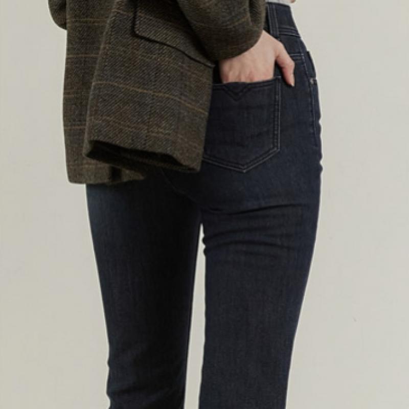 Bang Bang Women S Boa Fur Lycra Bonded Denim Navy