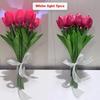 5pcs/15pcs Warm Light LED Artificial Flowers Real Touch Tulip Lamp Tulip Night Light  Photo Prop