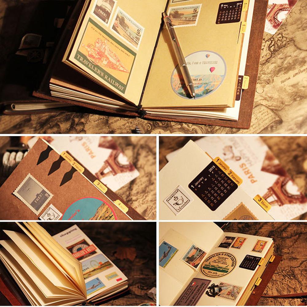 100% Genuine Leather Journal Refillable Travel Notebook Retro DIY Handmade Diary Sketchbook School Office Gift