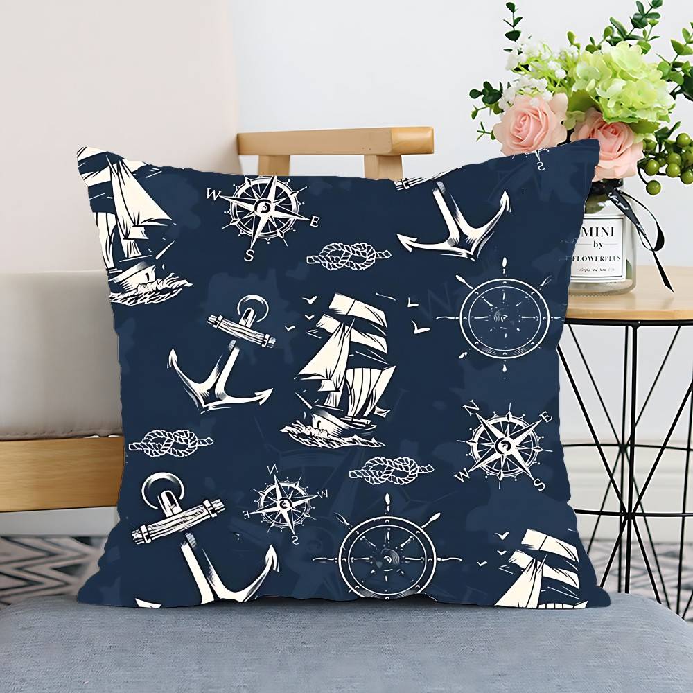 Rustykalna Nautyczna Poszewka na Poduszkę Pokrowiec na Poduszkę Poliestrowa Poszewka Dekoracyjna na Poduszkę na Sofę Dekoracja Domu