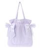 Maison De FLEUR Gingham Check Double Ribbon Tote Bag, Lavender, 08000341900