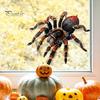 Scene Decorative cu Păianjeni Tarantele Realiste Portocaliu-Maro Autocolante Electrostatice pentru Geamuri Halloween, Decaluri Statice Înfricoșătoare, Autocolante Impermeabile pentru Sticlă pentru Balcon