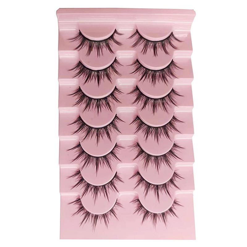3D False Eyelashes 7 Pairs Of Thick Natural Stereo Curl Fluffy Simulation Eyelashes False Eyelashes