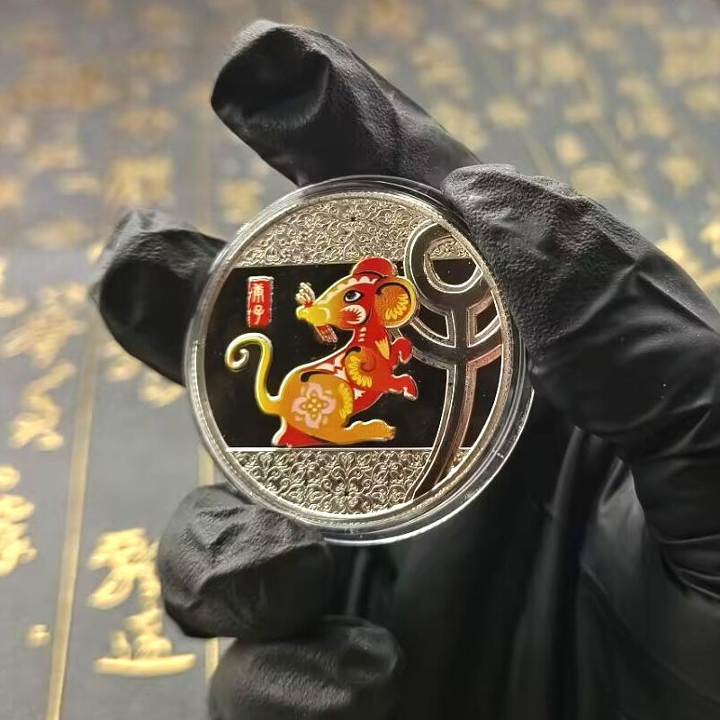 12 Medali Pamiątkowych Zodiaku, Wyroby Metalowe, Kolorowe, Monety Zodiaku, Pamiątki, Imprezy, Prezenty, Prezenty do Ręki, Prezent na Boże Narodzenie, Drobiazgi do Skarpet