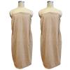 Set of 2 Microfiber Salon Bath Wrap and Wrap Towels In Natural Beige with Button Perfect for Professional and and These Bathrobes Are Perfect for
