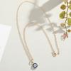 Trendy Demon Eye Necklace European and American Golden Chain Turkey Blue Eye Round Drop Shape Necklace for Women
