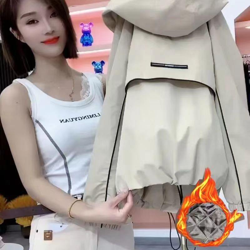 Spring Autumn 2025 Women's Petite Windbreaker: Stylish High-End Jacket